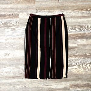 Chic Striped Pencil Midi